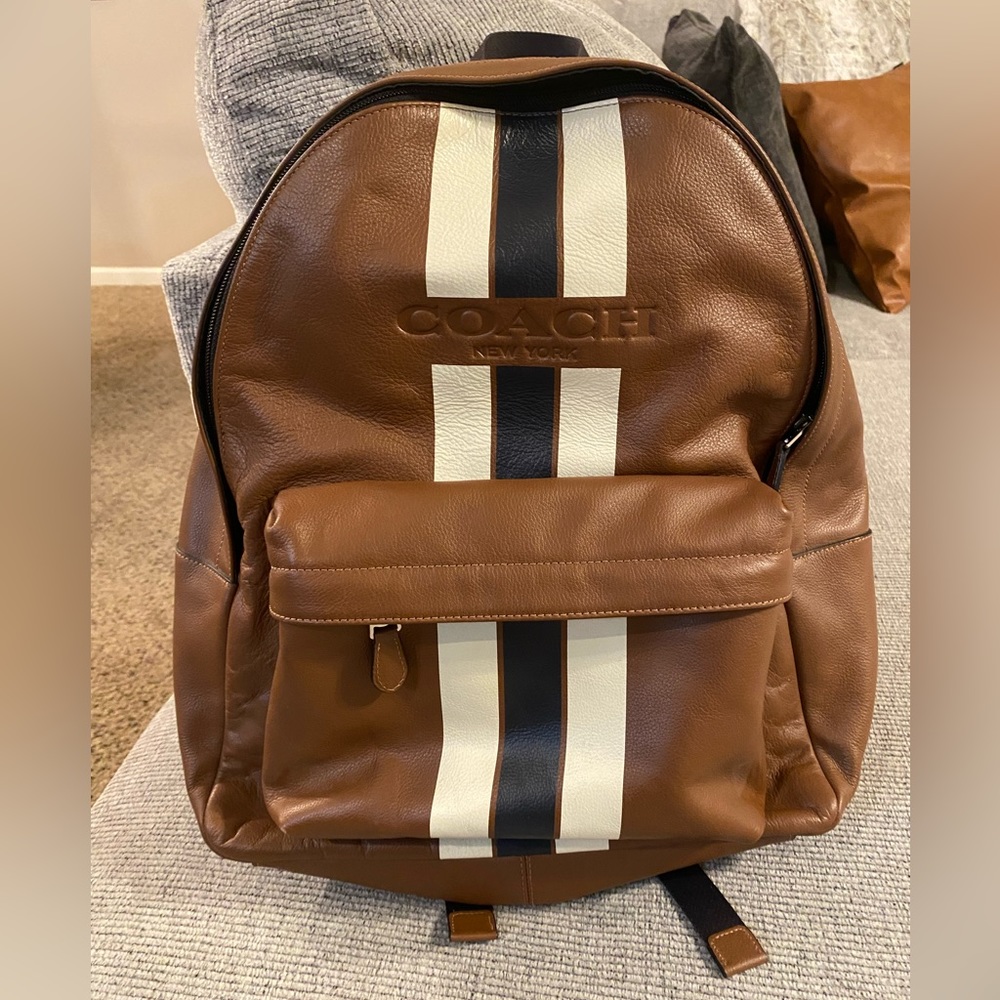 Coach Charles Backpack in Varsity Leather